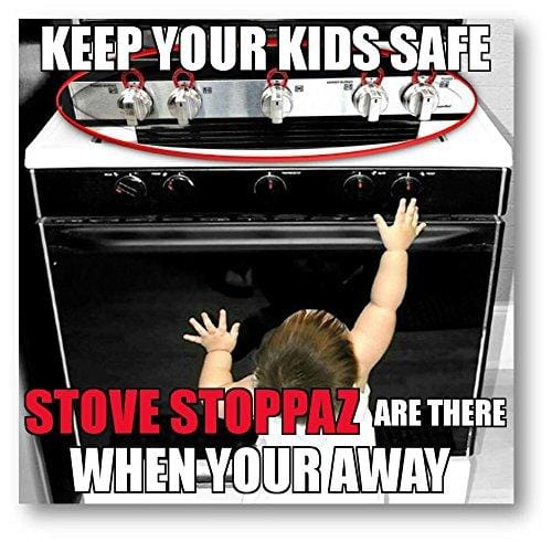 Stove Stoppaz Universal Kitchen Stove Knob Locks (5 Count) (Black)