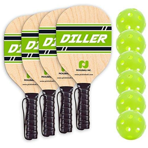 Diller Pickleball Paddle 4 Player Bundle (Set Includes 4 Paddles & 6 Balls) [product _type] Pickle-Ball - Ultra Pickleball - The Pickleball Paddle MegaStore