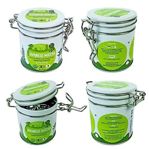 Premium Japanese Matcha Green Tea Powder - 1st Harvest Ceremonial HIGHEST Grade - USDA & JAS Organic - From Japan 30g Tin [1.06oz] - Perfect for Starbucks Latte, Shake, Smoothies & Baking