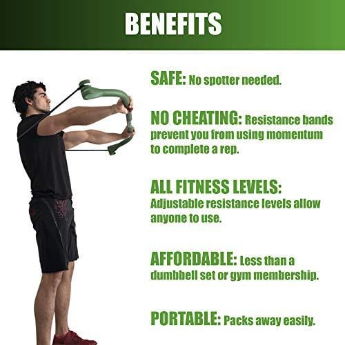 Gorilla Bow Portable Home Gym Resistance Band System, Weightlifting and HIIT Interval Training Kit, Full Body Workout Equipment (Original Green)