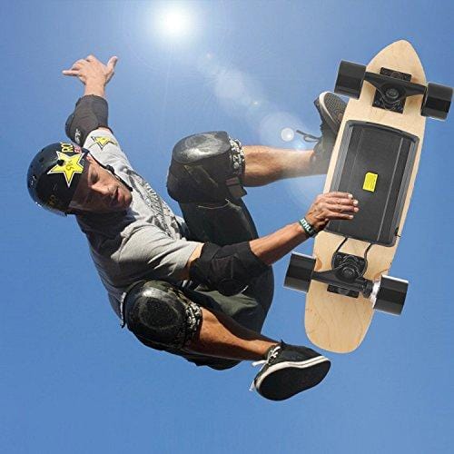 Elevens Electric Skateboard 10 MPH 10 Miles, 120W Motorized Electric Longboard Body Induction 28''