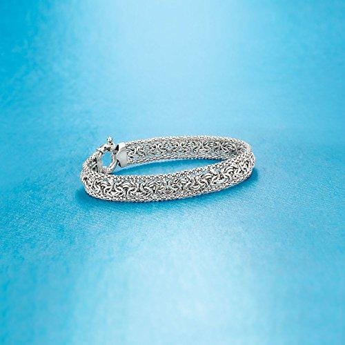 Ross-Simons Sterling Silver Narrow Beaded Byzantine Bracelet