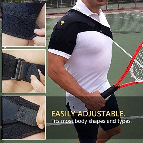 Shoulder Brace for Women & Men by FIGHTECH® | Support for Torn Rotator Cuff & Other Shoulder Injuries (Black, Large/X-Large)