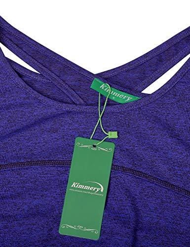 Kimmery Active Tops for Women, Loose Fresh Designer Shirts Sexy Open Back Short Sleeve Scoop Neck Leisure T-Shirt Running Compression Gym Wicking Moisture Tunic Cooling Athleisure Wear Purple XX Large
