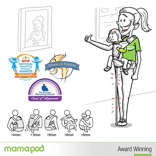 Mamapod All Position 360 Baby Carrier with Support Pole, Adjustable Newborn to Toddler Carrier, Toddler to Infant Baby Carrier with Hip Seat, Comfortable Baby Carrier Backpack