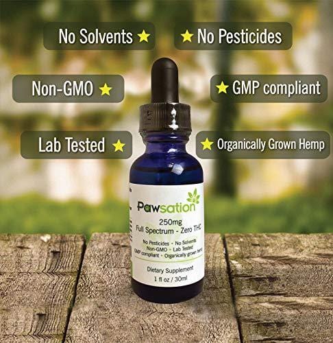 Pawsation Hemp Oil for Dogs and Cats [Organically Grown and Made in USA] Anxiety and Pain Relief Pet Oil that Supports Hip and Joint Health