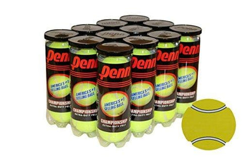 Penn Championship Extra Duty Tennis Balls (Pack of 12 Cans) (36 Balls)