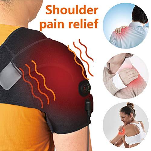 sticro Shoulder Massage Heating Pad, 3 Vibration & Temperature Setting, Low Voltage Heated Brace Wrap for Dislocated/Frozen Shoulder, Arthritis, Rotator Cuff Bursitis Pain Relief Hot Therapy