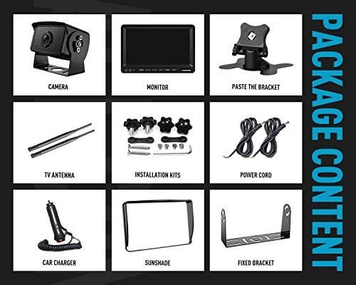 FOOKOO II 1080P Wireless Rear View Camera, 7'' LCD Reverse Camera Monitor IP69 Waterproof RV Backup Camera for Truck/Semi-Trailer/Box Truck/RV, No Interference