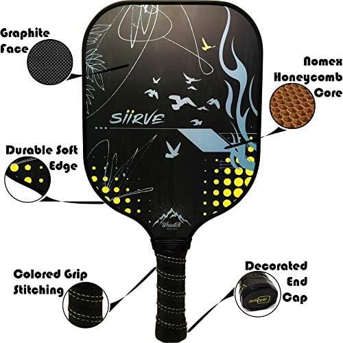 Graphite Pickleball Paddle with Cover | USAPA Approved | Premium Pickle Ball Racket and Case | Nomex Honeycomb Core (Flight)