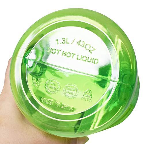 BuildLife 43OZ(1.3L) Water Bottle Motivational Fitness Workout with Time Marker |Drink More Water Daily | Clear BPA-Free |Water Throughout The Day for Child (1.3L-Green, 1.3L) [product _type] BuildLife - Ultra Pickleball - The Pickleball Paddle MegaStore