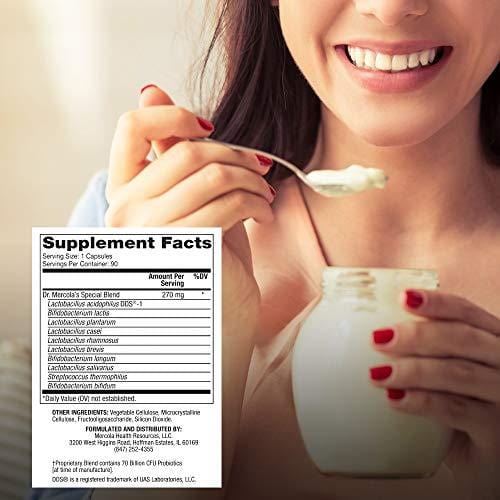 Dr. Mercola Complete Probiotics - 90 Day Supply - Probiotic Supplement - 70 Billion CFU - Acid & Bile Resistant - Promotes Digestive Health and Supports Immune System