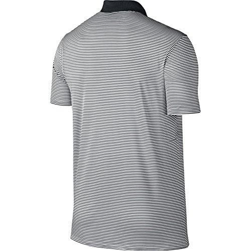 NIKE Men's Dry Victory Stripe Polo, Black/White, X-Large