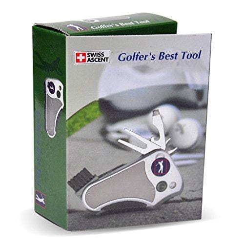 Golfer's Best Tool Golf Multitool All-IN-ONE - Stroke Counter, Divot Repair Tool, Brush, Ball Marker, Cleat Tightener, Club Groove Cleaner, Best Golf Gift Idea For Men Women, Souvenir, Present