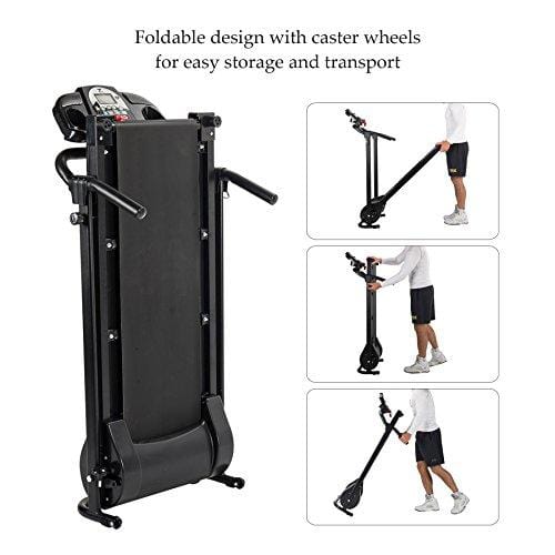 ZELUS Folding Treadmill Electric Motorized Running Machine with Downloadable Sports App Control Walking & Running OR Treadmill Mat, Cup Holder, MP3 Player & Wheels Easy (Treadmill with APP Control)