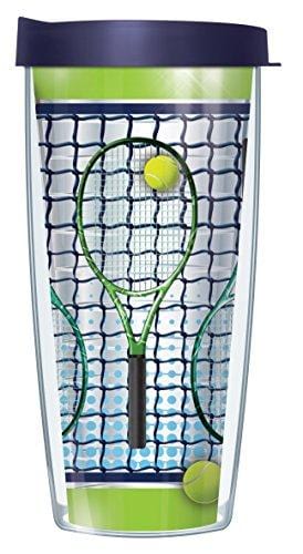 Tennis Racquets Clear 22 Oz Traveler Tumbler Mug with Lid