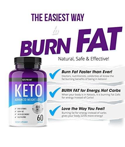 Keto Pro Diet - Advanced Keto Weight Loss Supplement - Ketogenic Fat Burner - Supports Healthy Weight Loss - Burn Fat Instead of Carbs - 30 Day Supply