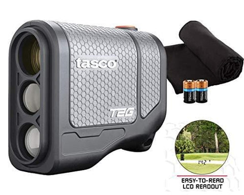 Tasco Tee-2-Green (Standard Version) Golf Laser Rangefinder PlayBetter Pack | 2019 Release | 5X Mag, 1 Yard Accuracy, Scan Mode, Case (+Microfiber Towel & Two CR2 Batteries)