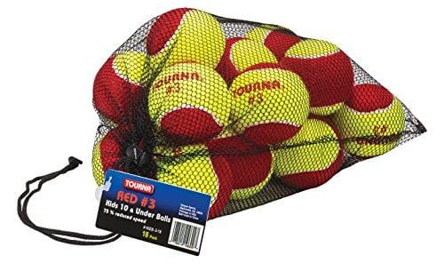 TOURNA Low Compression Stage 3 Tennis Ball with Mesh Bag (18-Pack)