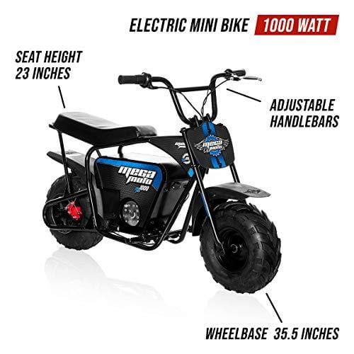 Monster Moto - Electric Mini Bike - 1000W (MM-E1000-BRM)(Black/Blue)