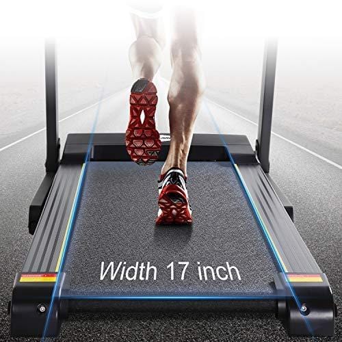 MaxKare Treadmill with 15 Pre-Set Programs, 2.5HP Power, 17’’ Wide Tread Belt, 8.5 MPH Max Speed, LCD Screen, Cup Holder & Wheels, Easy Assembly, Black