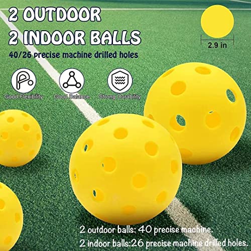 VUFOXT Pickleball Paddles Set of 2, 99.99% Carbon Fiber, Graphite Honeycomb Core Graphite Face Cushion Comfort Grip with 4 Pickle Balls 1 Table Tennis Bag at The Batting Cages Field