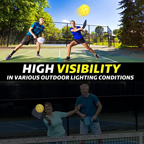 Pickleball Balls, 16Pack Pickleball-Balls with Mesh Bag, 40 Holes+26 Holes, USAPA Requirement Specifically Designed for Outdoor and Indoor, Flight Trajectory Stable High Elasticity & Durable
