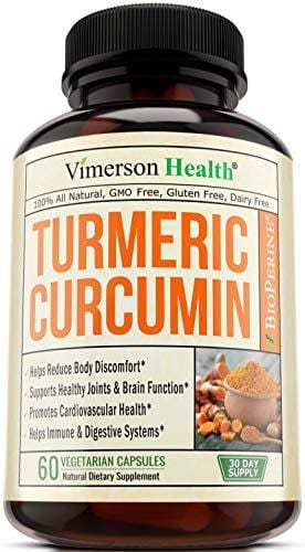 Turmeric Curcumin with Bioperine Joint Pain Relief - Anti-Inflammatory, Antioxidant Supplement with 10mg of Black Pepper for Better Absorption. Best Natural Non-GMO, Made in USA