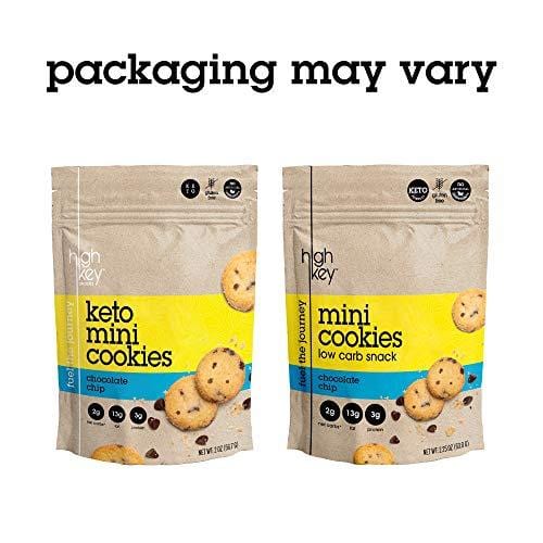 HighKey Snacks Keto Mini Cookies – Chocolate Chip, Pack of 3, 2.25oz Bags – Keto Friendly, Gluten Free, Low Carb, Healthy Snack - Sweet, Diet Friendly Dessert – Ketogenic Food with Natural Ingredients