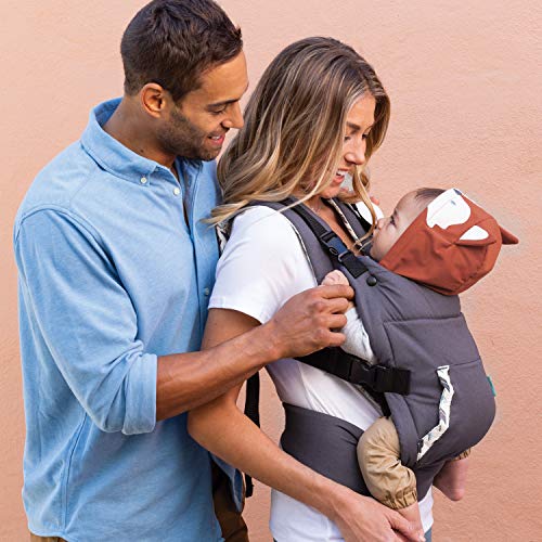 Infantino Cuddle Up Ergonomic Carrier, Face-in Front Carry & Back Carry with Removable Character Canopy Hood - Fox
