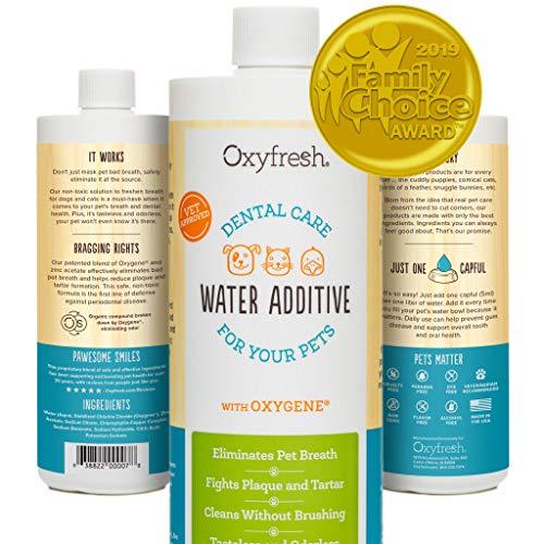 Oxyfresh Premium Pet Dental Care Solution (16oz): Best Way To Eliminate Bad Dog Breath & Cat Breath - Fights Tartar, Plaque & Gum Disease! - So easy, just add to water! Vet Recommended!