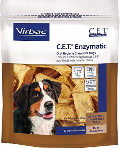 Virbac C.E.T. Enzymatic Oral Hygiene Chews, Extra Large Dog, 30 Count