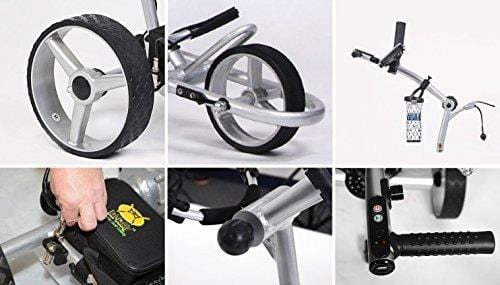 Bat-Caddy X4 Sport Electric Push Cart w/ Free Accessory Kit, 35Ah, Black