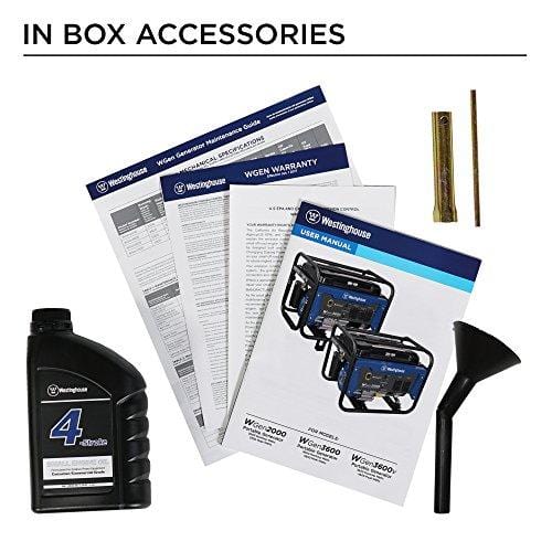 Westinghouse WGen3600 Portable Generator - 3600 Rated Watts & 4650 Peak Watts - RV Ready - Gas Powered - CARB Compliant