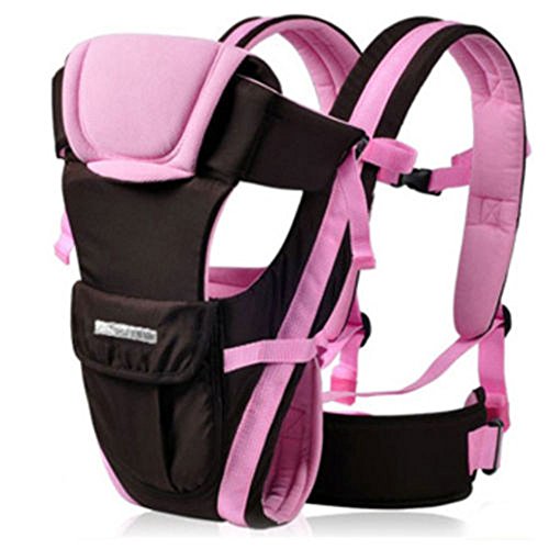 CdyBox Adjustable 4 Positions Carrier 3D Backpack Pouch Bag Wrap Soft Structured Ergonomic Sling Front Back Newborn Baby Infant (Pink)