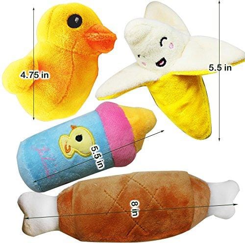 Jalousie 12 Pack Dog Squeaky Toys Cute Plush Toys for Small Medium Dog Pets