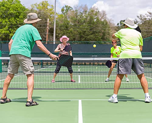JoncAye Pickle-Ball-Paddle Set of 2 with Outdoor Indoor Balls, Paddle Bag | USAPA Approved Fiberglass Pickleball-Rackets 2 Pack for Kids Adults | Pink Blue for Women Men