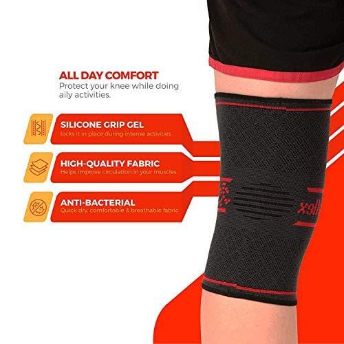 UFlex Athletics Knee Compression Sleeve Support for Running, Jogging, Sports - Brace for Joint Pain Relief, Arthritis and Injury Recovery - Single Wrap (X-Large)