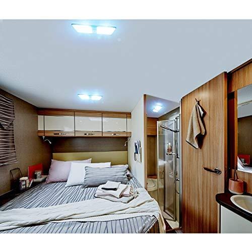 BlueFire 4 Pack Upgraded Super Bright DC 12V Led RV Ceiling Double Dome Light RV Interior Lighting Trailer Camper RV Lights Interior with ON/Off Switch for Trailer Camper Car RV Boat (Natural White)