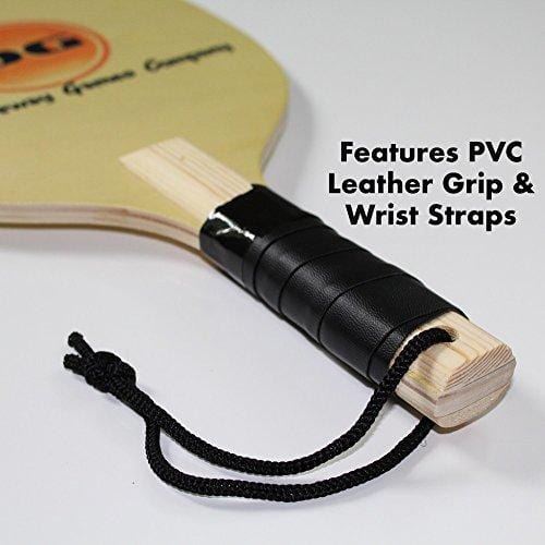 Driveway Games Portable Outdoor Pickleball Set. 2 Wood Racket Paddles, 2 Pickelballs, Bag and Net System Equipment