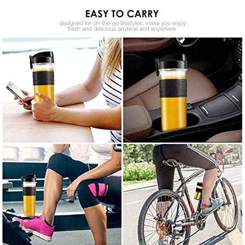 Smoothie Blender, Fochea 500W Personal Blender with BPA-Free Travel Bottles (2 * 20 oz) for Smoothies, Ice and Frozen Fruit