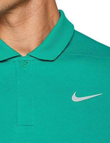 NIKE AeroReact Victory Stripe Golf Polo 2018 Neptune Green/Flat Silver Medium
