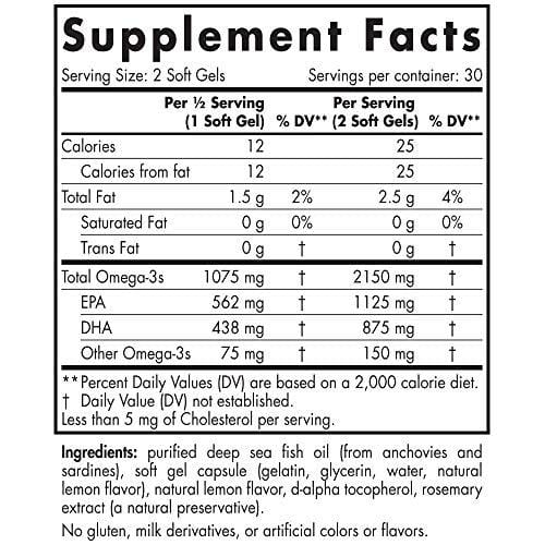 Nordic Naturals Ultimate Omega Sport 2X - Extra Omega-3s Support Heart, Brain, and Immune Health, 60 Soft Gels