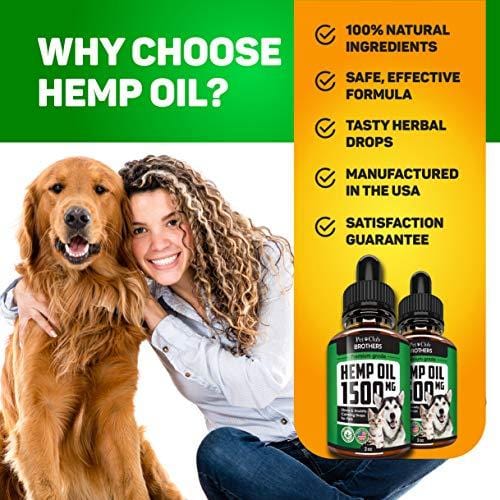 Hemp Oil for Dogs & Cats - 1500 mg - Effective Premium Formula - Grown & Made in USA - Supports Hip & Joint Health - Natural Relief for Pain and Stress, Separation Anxiety - Pet Omega 3, 6 & 9 Oil
