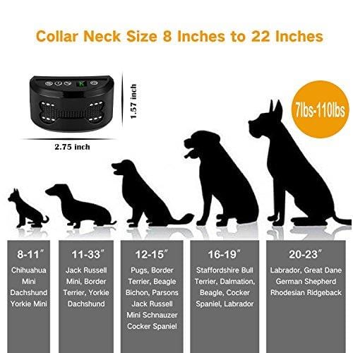 Bark Collar, Rechargeable Anti Dog Bark Collar 7 Adjustable Sensitivity Intensity Levels Harmless Bark Collars Small Medium Large Dog