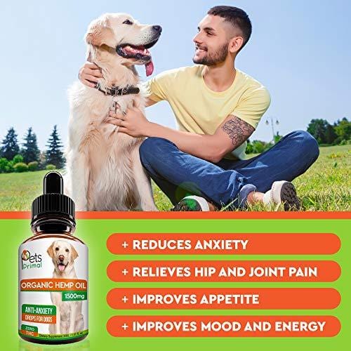 Hemp Oil for Dogs & Cats - 1500GM - Hemp Extract Made in USA - 100% Organic Hemp Oil for Pets - Supports Hip & Joint Health, Natural Joint Pain Relief, Anti Anxiety - Omega 3, 6