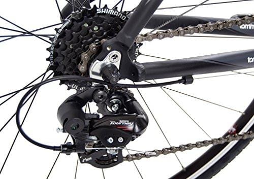 Tommaso Sorrento - Bike of The Month - Shimano Tourney Hybrid Fitness Bike, Matte Black/Grey - Medium