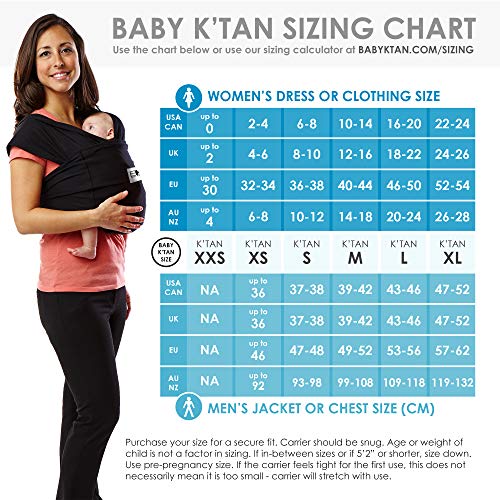 Baby K’tan Print Baby Wrap Carrier, Infant and Child Sling - Simple Wrap Holder for Babywearing - No Rings or Buckles - Carry Newborn up to 35 lbs, Sweetheart, M (W Dress 10-14 / M Jacket 39-42)