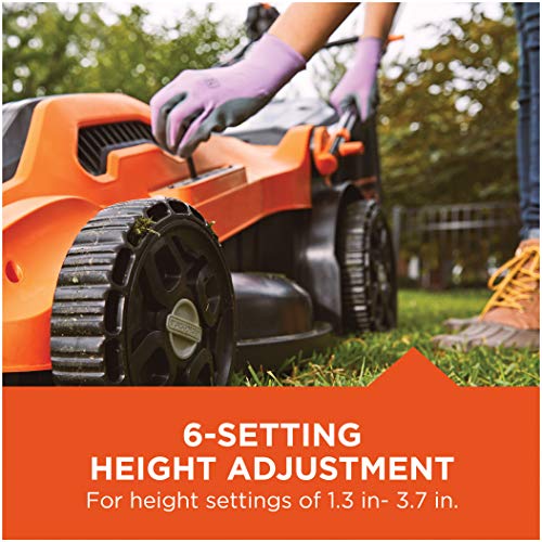 BLACK+DECKER Lawn Mower, Corded, 13 Amp, 20-Inch (BEMW213),Orange