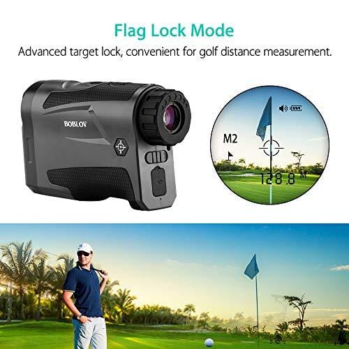 BOBLOV 650Yards Golf Rangefinder with Pinsensor 6X Magnification Support Vibration and USB Charging Flag Lock Distance Speed Measurement Range Finder (Black Without Slope)